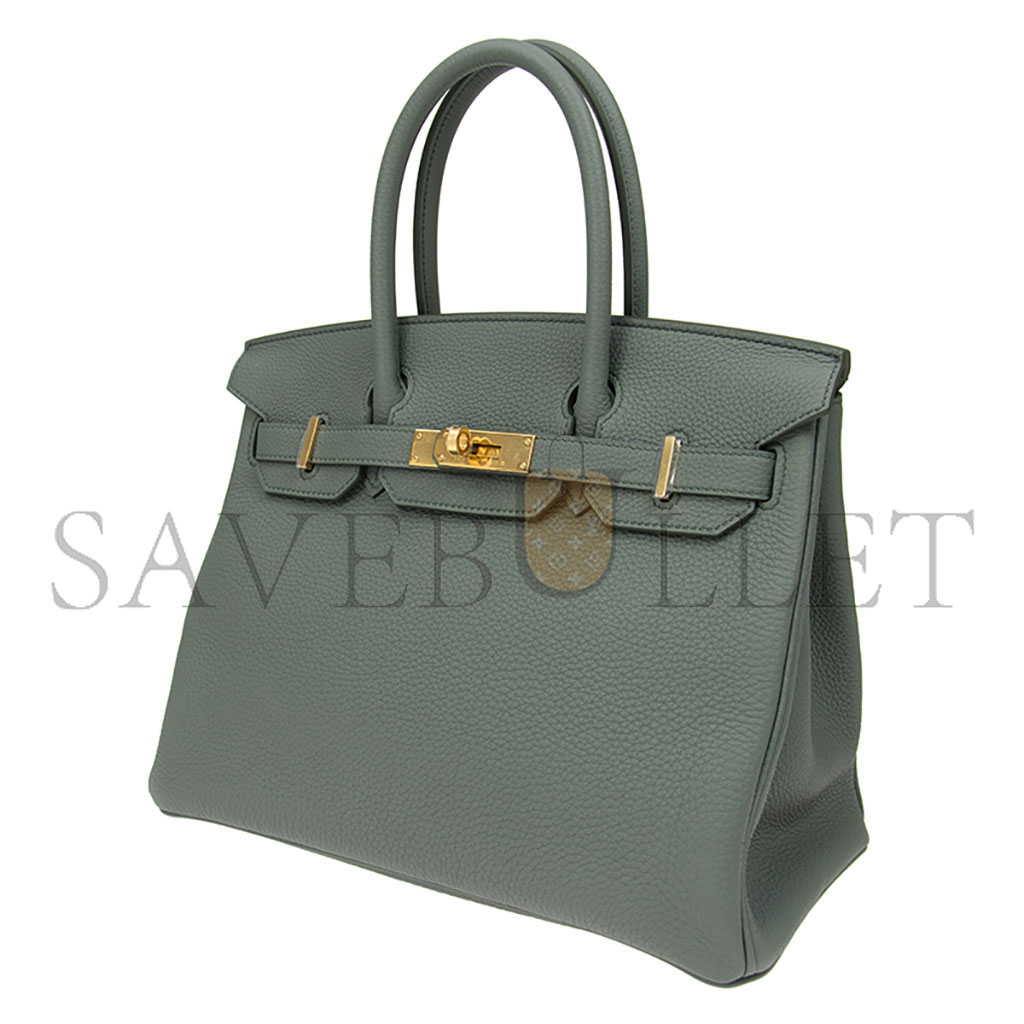 HERMES MASTER BIRKIN 30 EPSOM LEATHER BIRKIN GREEN GOLD BUCKLE HIGH END BAG BK3063TGGP4296 (30*23*15cm)